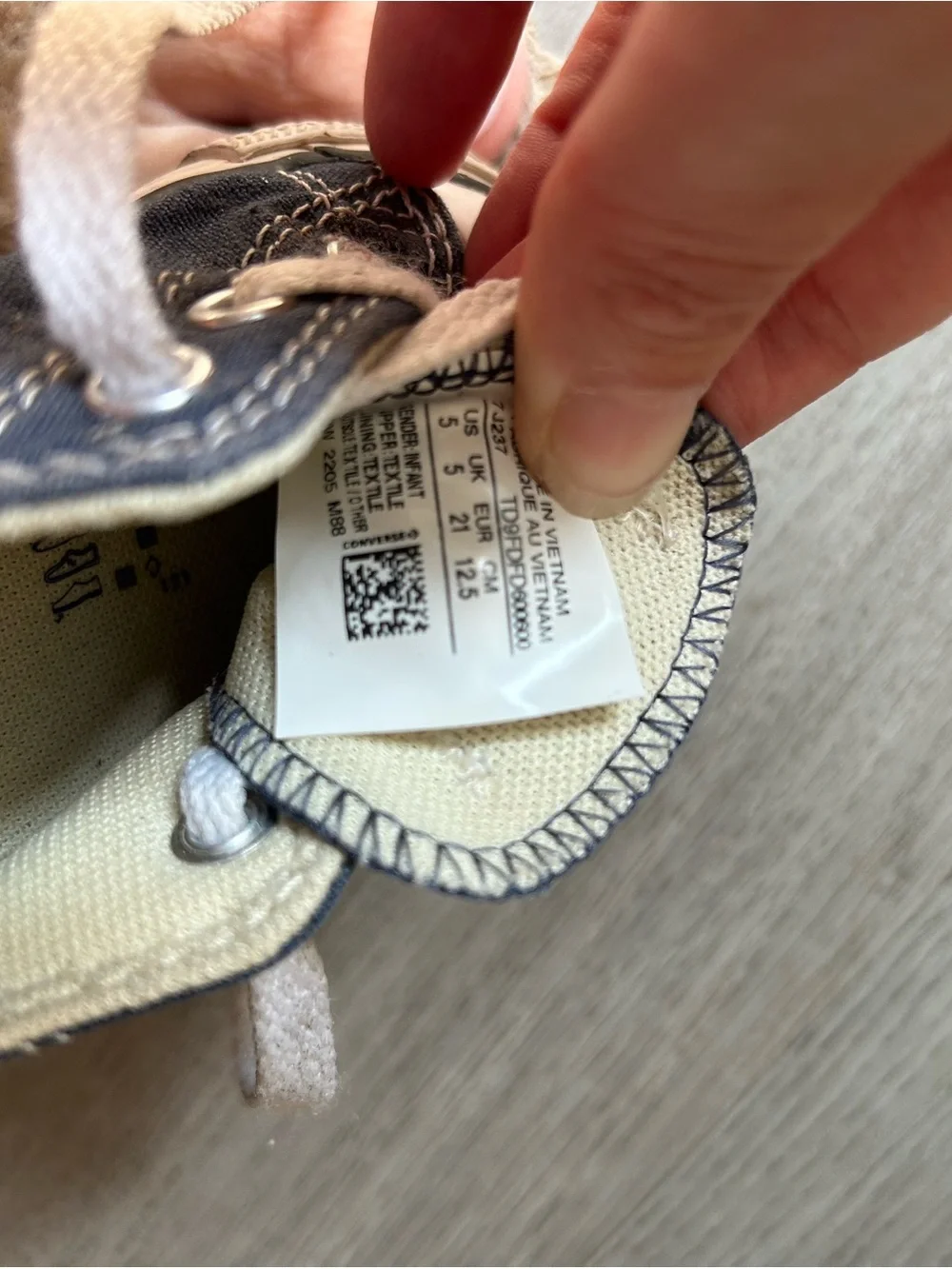 Navy Converse Canvas Toddler Sneakers with White Laces